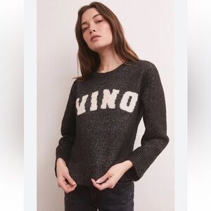 Z Supply Black and White Crew Neck Vino Sweater Size XS